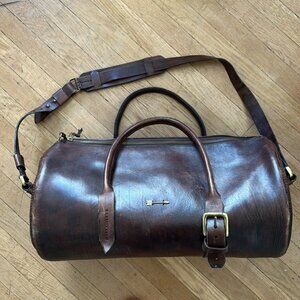 Rare Wolf and Maiden handcrafted artisan leather weekender duffle bag luggage
